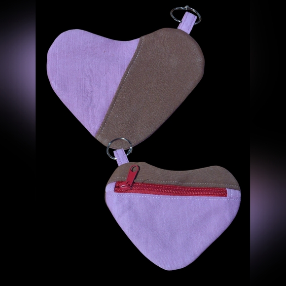 Handmade Handbags - Handmade Upcycled Heart-shapes Denim purse 4